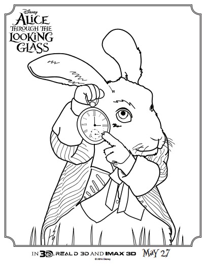alice through the looking glass coloring pages