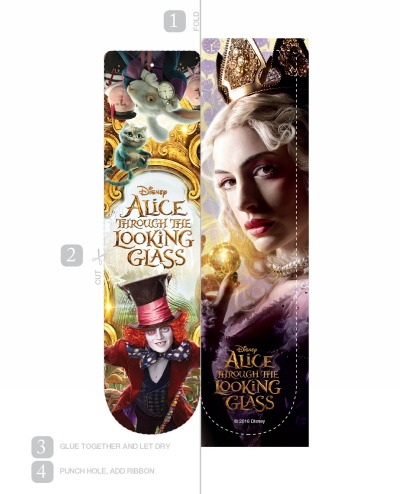 Alice Through the Looking Glass printable bookmarks